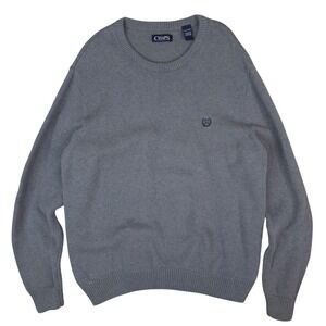 Chaps Ralph Lauren Sweater XL Gray Crewneck Cotton Classic Preppy Minimalist
